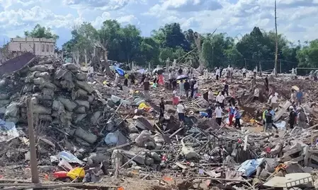 म्यांमार में तबाही: विस्फोटक गोदाम में धमाका, 45 से ज्यादा मौतें