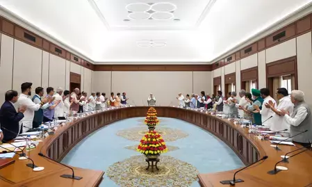 केंद्रीय मंत्रिमंडल ने पीएम मोदी को दी बधाई; लगातार सबसे लंबे समय तक निर्वाचित प्रधानमंत्री बनने पर पारित किया ऐतिहासिक प्रस्ताव केंद्रीय मंत्रिमंडल ने पीएम मोदी को दी बधाई; लगातार सबसे लंबे समय तक निर्वाचित प्रधानमंत्री बनने पर पारित किया ऐतिहासिक प्रस्ताव