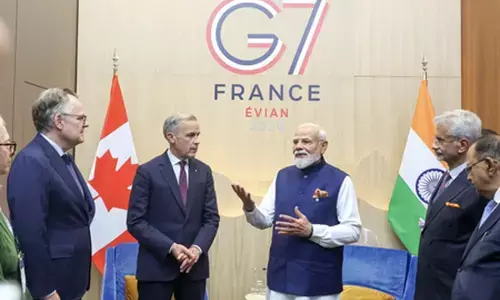 जी-7 सम‍िट में मार्क कार्नी से म‍िले पीएम मोदी, जी-20 से पहले एफटीए पूरा करने पर हुई चर्चा