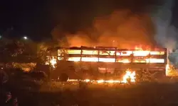 दिल्ली-मुंबई एक्सप्रेसवे पर भीषण हादसा: ट्रेलर से टकराकर खाई में गिरी बस में लगी आग, 8 यात्रियों की दर्दनाक मौत