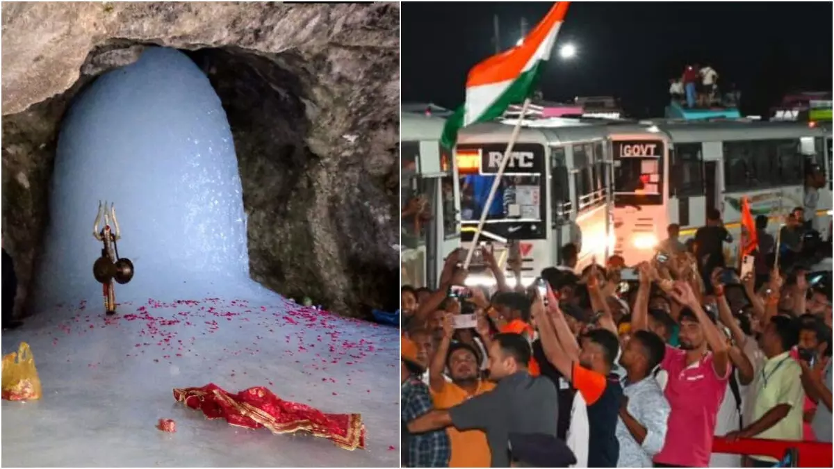 अमरनाथ यात्रा की औपचारिक शुरुआत, उपराज्यपाल ने जम्मू से पहले जत्थे को हरी झंडी दिखाकर किया रवाना अमरनाथ यात्रा की औपचारिक शुरुआत, उपराज्यपाल ने जम्मू से पहले जत्थे को हरी झंडी दिखाकर किया रवाना