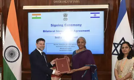 भारत-इजरायल द्विपक्षीय निवेश समझौता लागू, निवेशकों को मिलेगा अधिक संरक्षण; दोनों देशों के आर्थिक रिश्तों को मिलेगी नई मजबूती भारत-इजरायल द्विपक्षीय निवेश समझौता लागू, निवेशकों को मिलेगा अधिक संरक्षण; दोनों देशों के आर्थिक रिश्तों को मिलेगी नई मजबूती