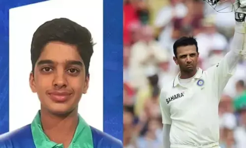 पिता राहुल द्रविड़ की झलक दिखी बेटे अन्वय में, श्रीलंका U-19 के खिलाफ जुझारू पारी से भारत को संकट से निकाला पिता राहुल द्रविड़ की झलक दिखी बेटे अन्वय में, श्रीलंका U-19 के खिलाफ जुझारू पारी से भारत को संकट से निकाला