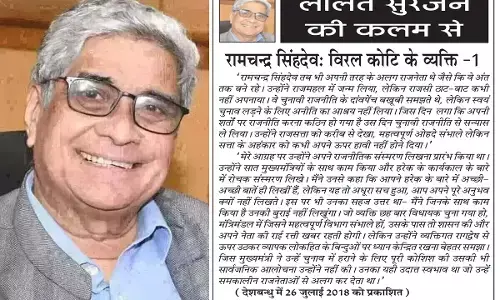 ललित सुरजन की कलम से रामचन्द्र सिंहदेव: विरल कोटि के व्यक्ति -1 ललित सुरजन की कलम से रामचन्द्र सिंहदेव: विरल कोटि के व्यक्ति -1