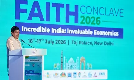 फेथ कॉन्क्लेव 2026: मध्य प्रदेश के नैसर्गिक सौंदर्य, इतिहास और संस्कृति का सजीव चित्रण: सीएम मोहन यादव फेथ कॉन्क्लेव 2026: मध्य प्रदेश के नैसर्गिक सौंदर्य, इतिहास और संस्कृति का सजीव चित्रण: सीएम मोहन यादव