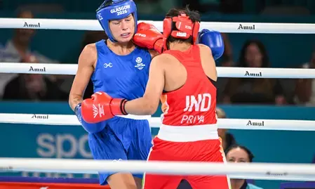 सीडब्ल्यूजी 2026: प्रिया महिलाओं के 60 किग्रा बॉक्सिंग सेमीफाइनल में पहुंचीं, भारत का एक और मेडल पक्का सीडब्ल्यूजी 2026: प्रिया महिलाओं के 60 किग्रा बॉक्सिंग सेमीफाइनल में पहुंचीं, भारत का एक और मेडल पक्का