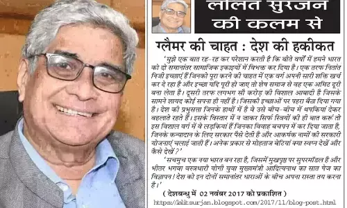 ललित सुरजन की कलम से ग्लैमर की चाहत : देश की हकीकत ललित सुरजन की कलम से ग्लैमर की चाहत : देश की हकीकत