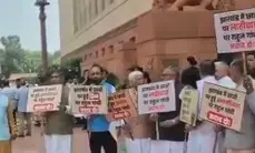 झारखंड के छात्र प्रदर्शन पर एनडीए सांसदों ने संसद परिसर में किया प्रदर्शन, विपक्ष से मांगा जवाब झारखंड के छात्र प्रदर्शन पर एनडीए सांसदों ने संसद परिसर में किया प्रदर्शन, विपक्ष से मांगा जवाब