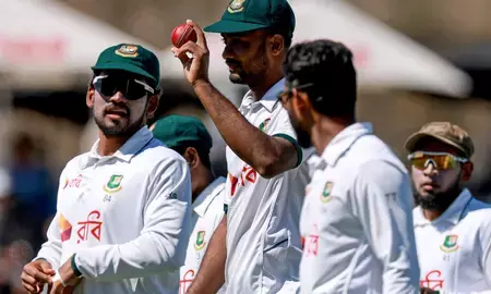दूसरे टेस्ट में मिली शर्मनाक हार से निराश कप्तान शांतो दूसरे टेस्ट में मिली शर्मनाक हार से निराश कप्तान शांतो