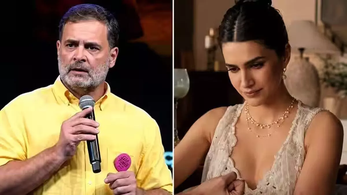 राखी ऐड विवाद में कृति सेनन को राहुल गांधी का समर्थन, बोले- महिला क्या पहनेगी, ये उसकी पसंद राखी ऐड विवाद में कृति सेनन को राहुल गांधी का समर्थन, बोले- महिला क्या पहनेगी, ये उसकी पसंद