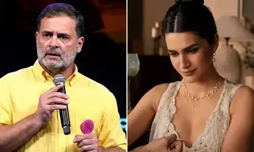 राखी ऐड विवाद में कृति सेनन को राहुल गांधी का समर्थन, बोले- महिला क्या पहनेगी, ये उसकी पसंद राखी ऐड विवाद में कृति सेनन को राहुल गांधी का समर्थन, बोले- महिला क्या पहनेगी, ये उसकी पसंद