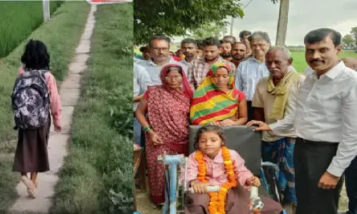 एक पैर से कूदकर स्कूल जाती थी 7 साल की रागिनी, खबर मिलते ही घर पहुंचे डीएम; ट्राईसाइकिल और इलाज का किया इंतजाम