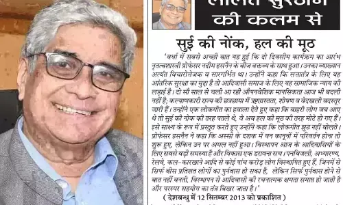 ललित सुरजन की कलम से सुई की नोंक, हल की मूठ ललित सुरजन की कलम से सुई की नोंक, हल की मूठ