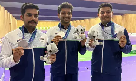 50 मीटर राइफल 3पी टीम सिल्वर के बाद ऐश्वर्य : एशियन गेम्स 50 मीटर राइफल 3पी टीम सिल्वर के बाद ऐश्वर्य : एशियन गेम्स