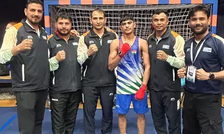 वर्ल्ड बॉक्सिंग अंडर-19 चैंपियनशिप 2026: पुरुषों के वर्ग में भारत का पहला मेडल पक्का, आदित्य 55 किग्रा वर्ग के सेमीफाइनल में पहुंचे वर्ल्ड बॉक्सिंग अंडर-19 चैंपियनशिप 2026: पुरुषों के वर्ग में भारत का पहला मेडल पक्का, आदित्य 55 किग्रा वर्ग के सेमीफाइनल में पहुंचे