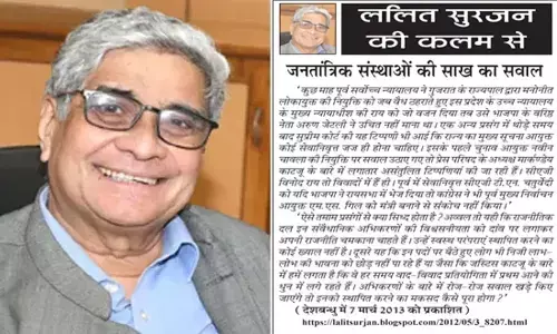ललित सुरजन की कलम से - जनतांत्रिक संस्थाओं की साख का सवाल